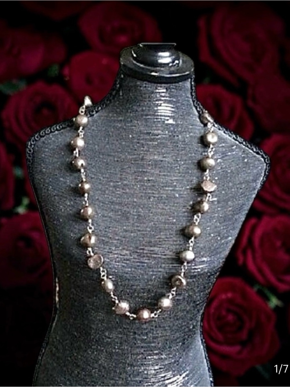 Silpada Retired Elegant Silver Gray Pearl Beaded Necklace - 18”, N1183
